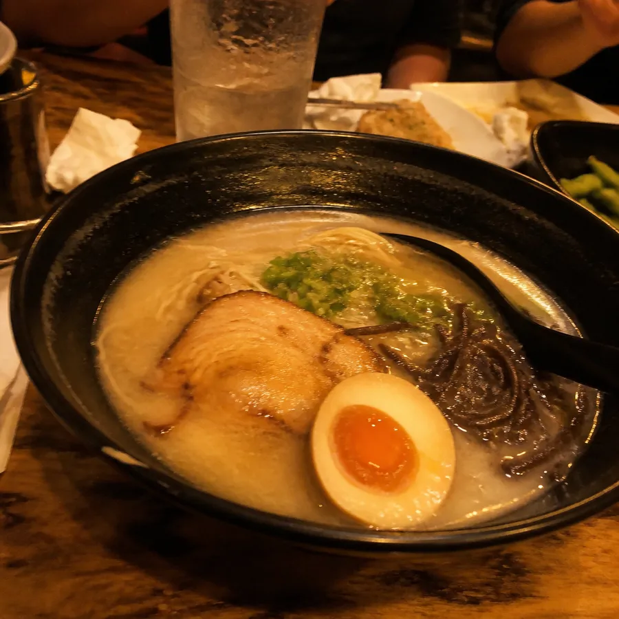 A phone snapshot of a bowl of ramen